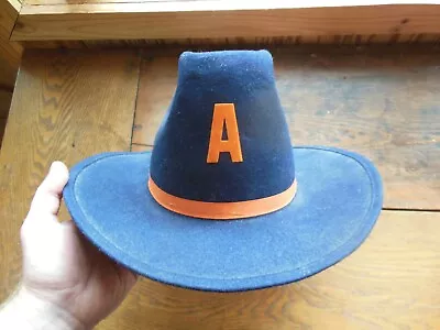 Vintage 80's Auburn Tigers Football Cowboy Hat 100% Wool Size 7 Felt Letter • $59.95