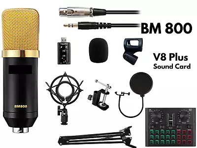 BM800 Condenser Microphone Kit With Audio Mixer Sound Card -V8 PLUS • $29.99