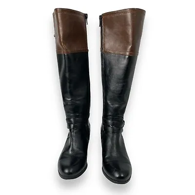 Unisa Women's Zip Up Buckle Boots Stretchy Calf Black 6M • $24.01