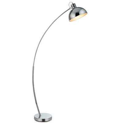 £76.36 • Buy Arco Curved Arched Standard Floor Lamp Light & Bell Shade, Chrome