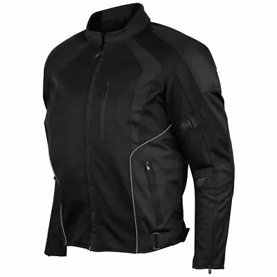 Men's Black Mesh Motorcycle Jacket With CE Armor MCJ By Vance Leather • $90