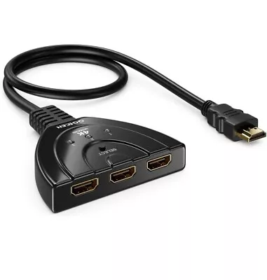 HDMI Switch 4K QGECEN HDMI Splitter 3 In 1 Out 3 Port HDMI Switcher HDMI Hub  • £6.99