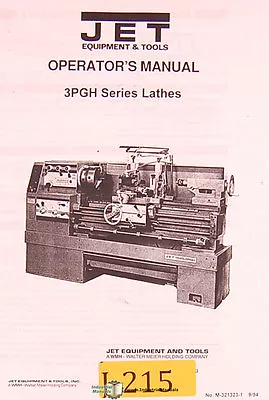 $22 • Buy Jet 3PGH Series, Lathe Operations Manual 1994