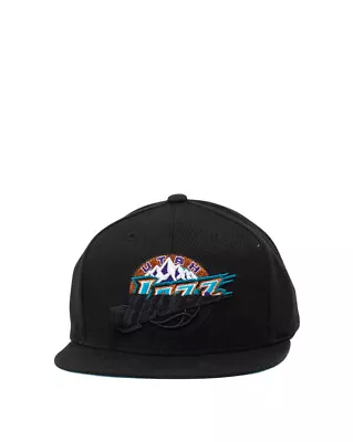 Men's Mitchell & Ness Black/Teal NBA Utah Jazz Black Dip Down Snapback - OSFA • $24.95