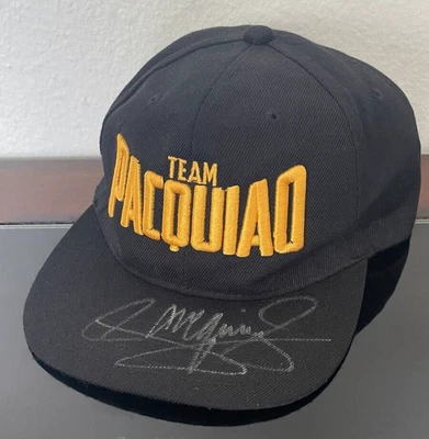 $20 • Buy MANNY PACQUIAO AUTOGRAPHED SIGNED HAT Black Team Pacquio CAP SNAP-BACK