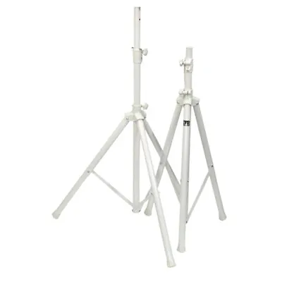 £54.95 • Buy NEW JERSEY SOUND NJS WHITE TRIPOD SPEAKER STANDS With CARRY BAG - PAIR        