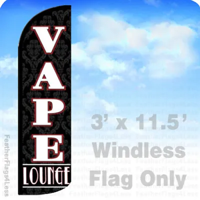 VAPE LOUNGE - Windless Swooper Feather Flag 3x11.5' Banner Sign - Kq • $24.95
