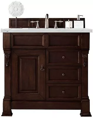 James Martin Vanities Brookfield 36  Single Vanity Burnished Mahogany W/ 3 CM • $2275