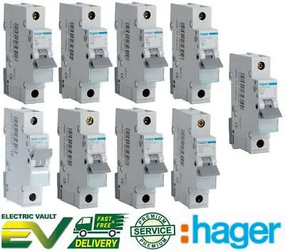 Hager MTN 6A 10A 16A 20A 25A 32A 40A 50A Amp 6kA Type B Single Pole MCB Breaker • £4.95