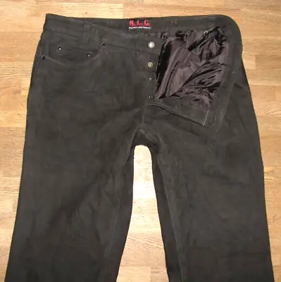   N. L. C.   Men's Leather Jeans/Nubuk- Pants IN Black Approx. W39   / L33   • $50.20