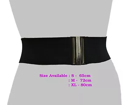 £5.99 • Buy Women Elasticated Waist Belt Wide Classic Nurse Waistband Vintage Retro Stretch