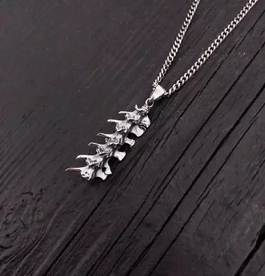 Snake Vertebrae Pendant Necklace - Sterling Silver 035 • $99