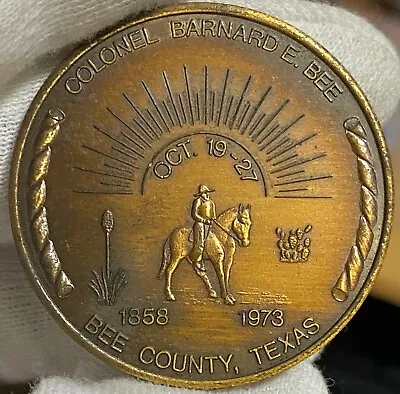 Beeville   Tx. Bronze Medal Bee County Western Week 1973~colonel Barnard Bee • $4.99