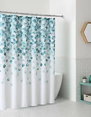 VCNY Fabric Shower Curtain Cascading Pattern Blue Teal Turquoise Aqua • $17.99