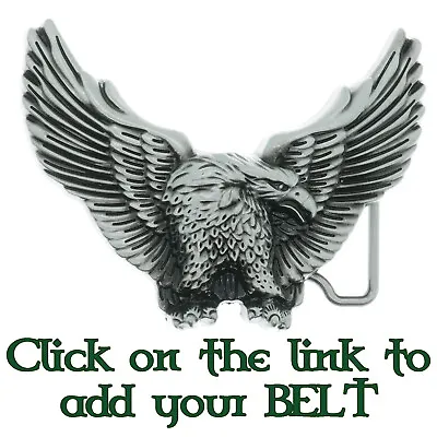 Flying Eagle Belt Buckle Cowboy Western Indian American Eagle Pewter Finish • £9.99