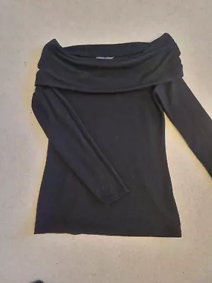 BNWT Ladies Black Soft Off The Shoulder Longline Jumper Dorothy Perkins Size 10 • £14.97