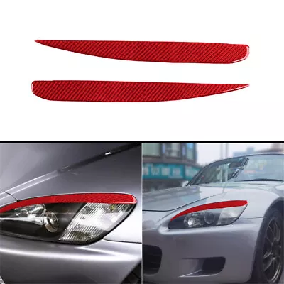 Red Carbon Fiber Exterior Headlight Eyelid Lamp Cover Trim For Honda S2000 00-09 • $23