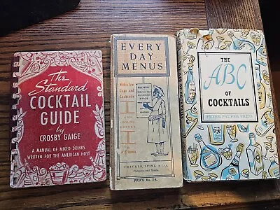3 Antique Vintage Cocktail Books India Bartender Guide • $95