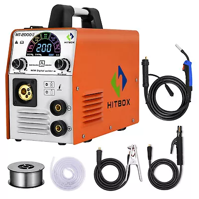 £159.99 • Buy 200Amp 4 In 1 MIG Welder Gasless/Gas ARC TIG MIG Inverter IGBT Welding Machine 