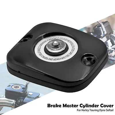 Front Black Brake Master Cylinder Cover Fits For Harley Touring Glide Dyna FXD • $21.99