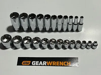 GearWrench 3/8 SAE 6 Point Socket Sets Shallow & Deep 24 Pcs. • $59.99