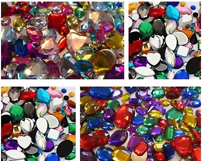 Acrylic Jewels Gemstones Mixed Shapes Cabochons Large Size Treasure 8mm-70mm XL • £7.99