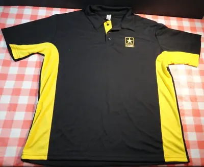 U.s. Army Black & Gold Polo Shirt Made In The Usa Sz Extra Large Sv 2908 • $28.68