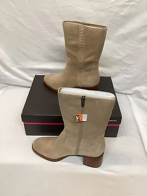 9.50M Vince Camuto Water-Repellent Mid-Shaft Suede Boots -Zelcinna A520107 Torti • $75