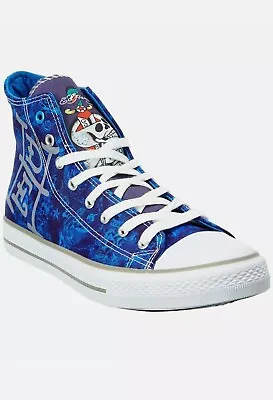 Ed Hardy Eagle High Top Men's Blue Canvas Lace Up Sneakers Shoes Size 9 • $59.95