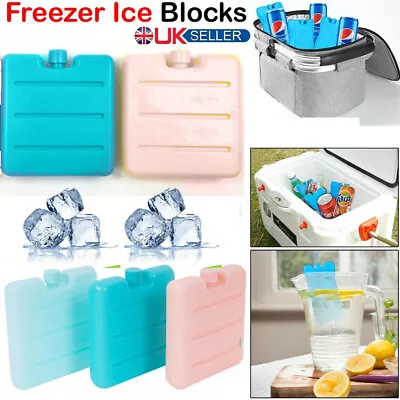 3 / 6 / 12 Small Mini Freezer Blocks Ice Packs Picnic Cooler Bags Kids Lunch Box • £2.79