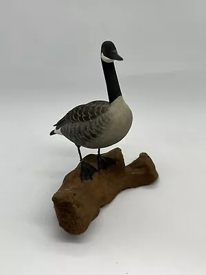 Hand-Carved Painted Wooden Canadian Goose Sculpture Decoy Signed Charles Berry • $52.95