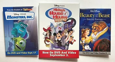 Disney Pins Mickey's House Of Villains Beauty & Beast Monsters Inc DVD Promo • $5.99