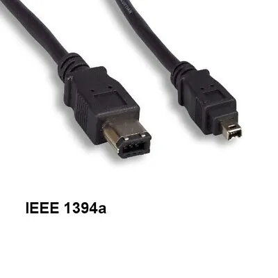 Firewire 400 6Pin To 4 Pin Cable IEEE 1394a For DV Camcorder 3Ft • $6.50