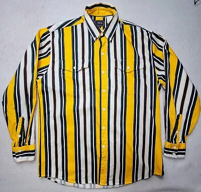 Roper Shirt Mens Large Striped Pattern Heavy Cotton Western Cowboy VTG 90s • $19.99