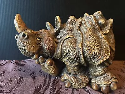 Huge 9” BEASTIES Of The Kingdom Signed John Raya Armored Rhinoceros 1986 RARE • $99