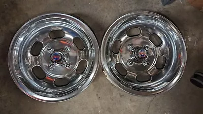 Polished 4-lug Vintage American Dragmaster 6-SLOT HOLE 14x6-1/2 Slot Mag Wheels • $349.99