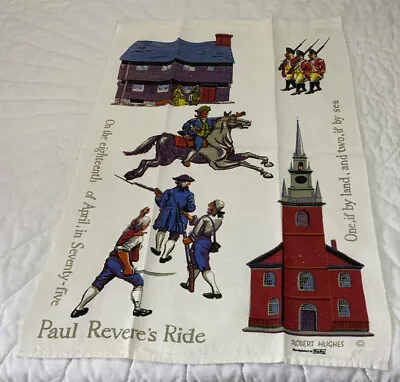 Vintage Souvenir Kitchen Towel Paul Revere’s Ride Mass.  Kay Dee Designs • $6.75