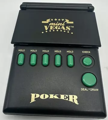 Vintage 1994 Mini Vegas Poker Flip Top Handheld Game By Micro Games - Tested • $13.60