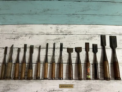 £147.46 • Buy Japanese Chisel Nomi Carpenter Tool Hand Inscription Set Of 15 Used