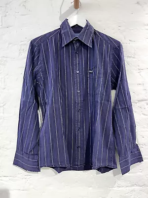 Faconnable Shirt Long Sleeve Textured Stripe Cotton - Medium • £20