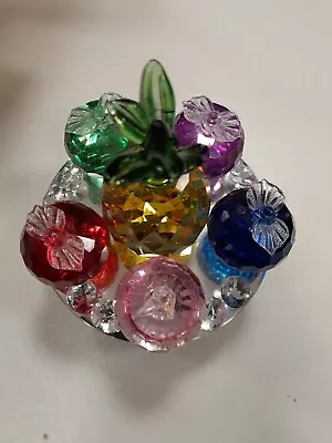 5.1inches Height 5 Colors Crystal Faceted Apples Ornament Glass Apple... • £30