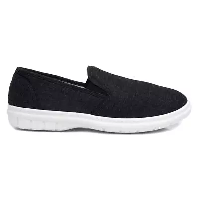 Hobos Mens Canvas Grey Adults Slip On Shoes Twin Gusset Baker SIZE • £7.99