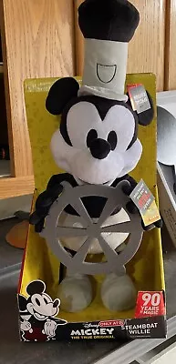 Disney Mickey Mouse True Original 90 Years Of Magic Steamboat Willie Plush • $19.99