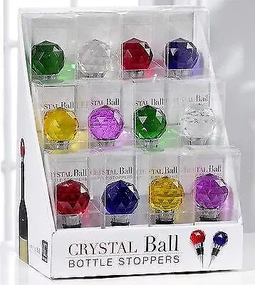 Faceted Crystal Glass Ball Bottle Stoppers Sold Individually • $8.95