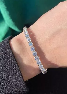 13.10 Ct Lab Grown Diamond Tennis Bracelet 7 Inch 14 Kt White Gold E-F Color VS • $3298