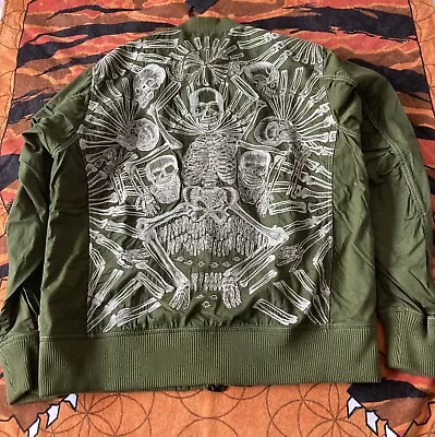 Maharishi Recycled Military Tour Jacket Day Of The Dead Embroidered XL BNWT • £199.99