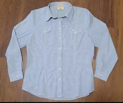 RM WILLIAMS LONGHORN SEMI Fitted 100% Cotton Long Sleeve Shirt Size 14 Womens • $30