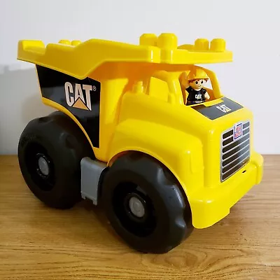 Mega Bloks Large Caterpillar Dump Truck Toy With Toy Truck Driver (CAT Truck) • $10