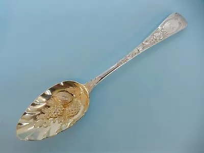 GEORGE III Solid SILVER BERRY Tablespoon. William Chawner II London 1830 'REB' • £69