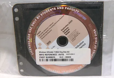 NEW SEALED Windows Ultimate 7 32bit English DVD Microsoft ACADEMIC EDITION • $49.99